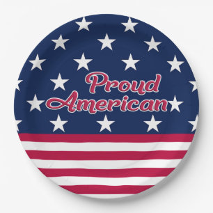 Proud American patriotic star & stripes usa Papieren Bordje