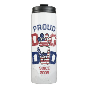 Proud American Pet Dog Dad Lover US Flag Thermosbeker