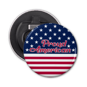 Proud American USA vlag sterren & strepen Button Flesopener