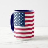 Proud Americans | Large 15 oz American Flag Mug (Devant gauche)