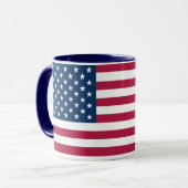 Proud Americans | Large 15 oz American Flag Mug (Devant gauche)