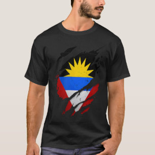 Proud Antiguan Barbudan Ripped Antigua Barbuda Fla T-shirt
