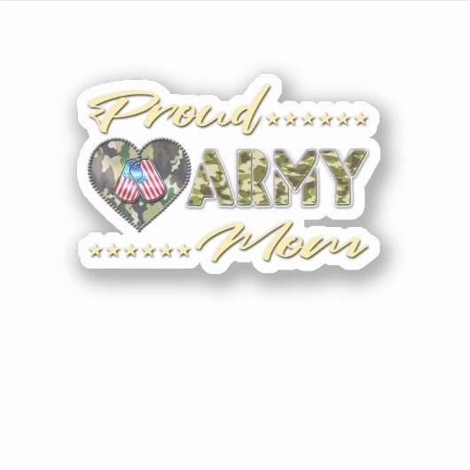 Proud Army Mam ons Flag Dog tassen Militaire Moede Sticker (Voorkant)