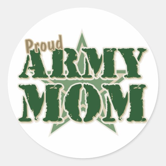 Proud Army Mam Ronde Sticker (Voorkant)