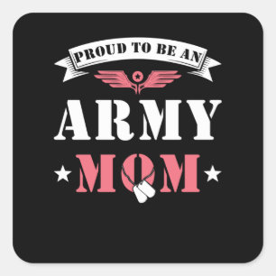 Proud Army Mam Vierkante Sticker