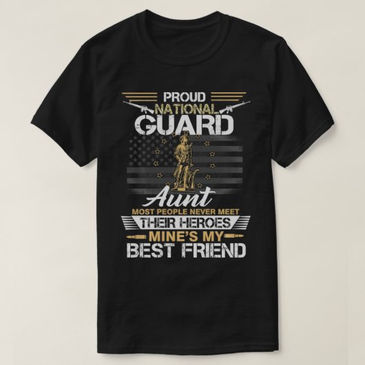 Proud Army National Guard Aunt Flag  U T-shirt (Design voorkant)
