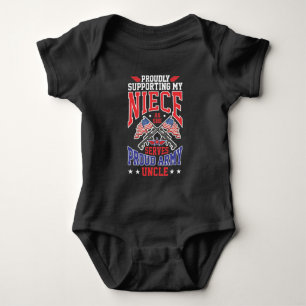 Proud Army oom Support Niece Soldier Romper