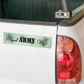 Proud Army Wife Green Flowers Bumpersticker (Op Truck)