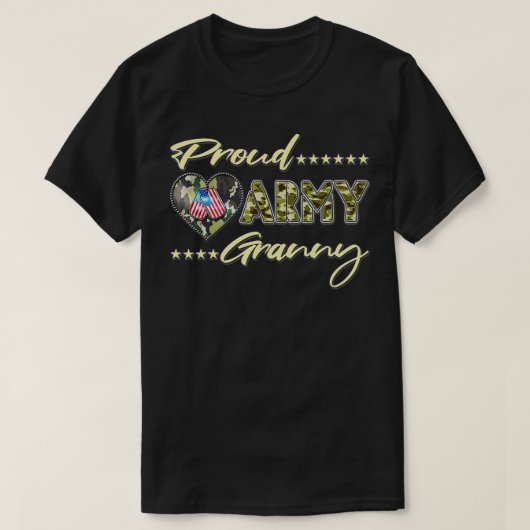 Proud Armys Grandma: Militaire Pride (49) T-shirt (Design voorkant)