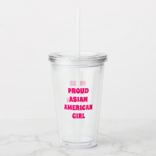 Proud Asian American Girl, helder acryltumbler Acryl Drinkbeker