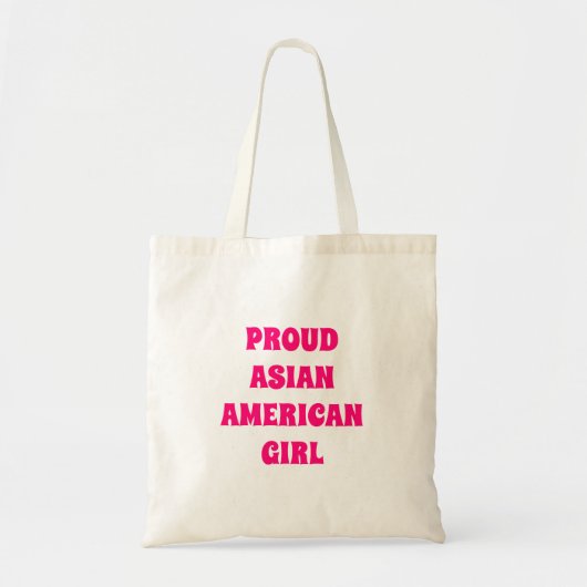 Proud Asian American Girl, hot roze wit Tote Bag (Voorkant)