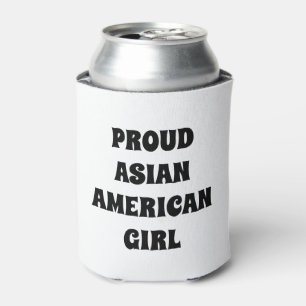 Proud Asian American Girl, zwart wit Blikjeskoeler