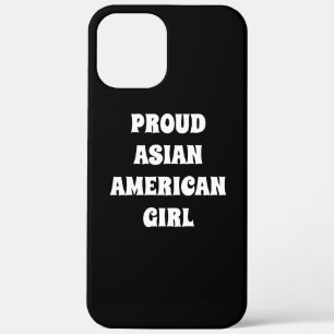 Proud Asian American Girl, zwart wit iPhone 12 Pro Max Hoesje