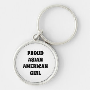 Proud Asian American Girl, zwart wit Sleutelhanger
