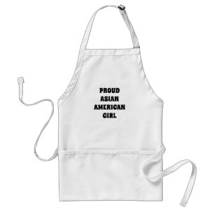 Proud Asian American Girl, zwart wit Standaard Schort