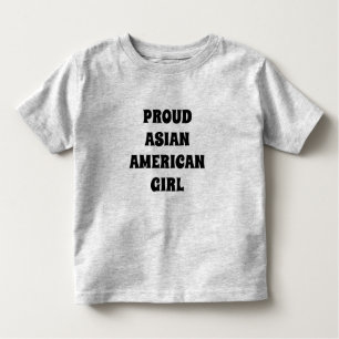 Proud Asian American Girl zwarte typografie Kinder Shirts