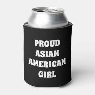 Proud Asian American Girl, zwarte witte Koelbox Blikjeskoeler
