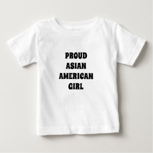 Proud Asian American Girl zwarte witte typografie
