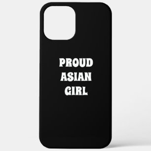 Proud Asian Girl, zwart wit iPhone 12 Pro Max Hoesje