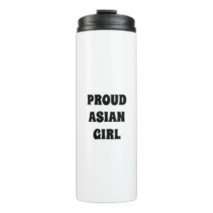 Proud Asian Girl, zwart-wit thermisch getumbler Thermosbeker
