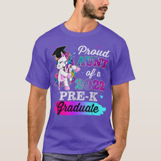 Proud Aunt Of 2022 PreK Graduate Flossing Unicorn T-shirt