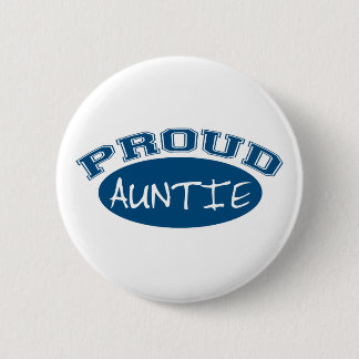 Proud Auntie (blauw) Ronde Button 5,7 Cm