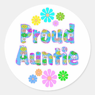 Proud Auntie Ronde Sticker