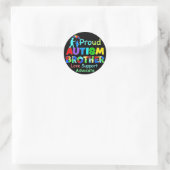 Proud Autism Brother Ronde Sticker (Tas)