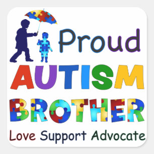Proud Autism Brother Vierkante Sticker