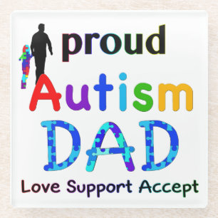 Proud Autism Dad Glazen Onderzetter