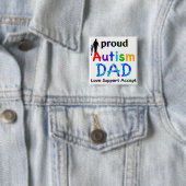 Proud Autism Dad Vierkante Button 5,1 Cm (In situ)