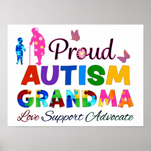 Proud Autism Grandma Poster (Voorkant)