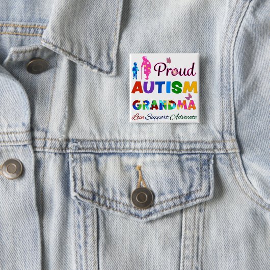 Proud Autism Grandma Vierkante Button 5,1 Cm (In situ)