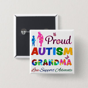 Proud Autism Grandma Vierkante Button 5,1 Cm