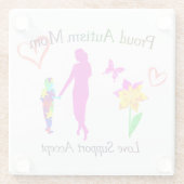 Proud Autism mama Glazen Onderzetter (Achterkant)