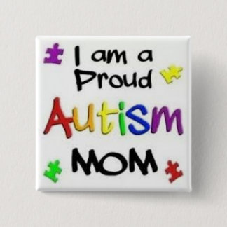 Proud Autism mama Vierkante Button 5,1 Cm