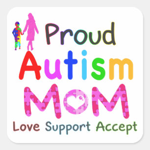 Proud Autism mama Vierkante Sticker