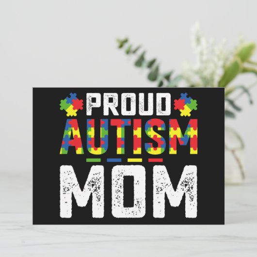 Proud Autism Mom Awareness Autistic Family Kaart (Staand voorkant)