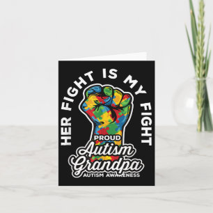 Proud Autism opa Haar gevecht is mijn steun Kaart
