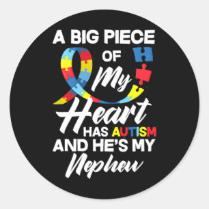Proud Autism tante oom Autistic Nephew Autism Awa Ronde Sticker