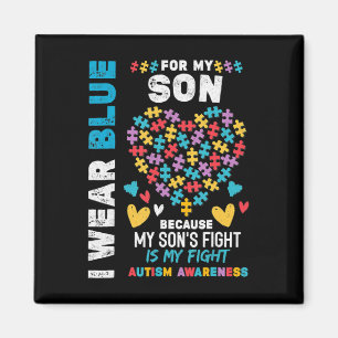 Proud Autistic Papa, ik Draag Blue voor mijn zoon Magneet