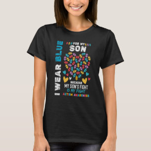 Proud Autistististisch pa ik Draag Blauw voor mijn T-shirt