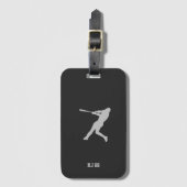 Proud Baseball Batter Silhouette Bagagelabel (Voorkant (verticaal))