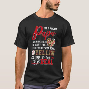 Proud Baseball Papa Baseball-serie overeenkomend m T-shirt
