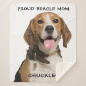 Proud Beagle mam Persoonlijke foto van Pet Dog Sherpa Deken (Voorkant)