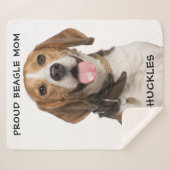 Proud Beagle mam Persoonlijke foto van Pet Dog Sherpa Deken (Voorkant (horizontaal))