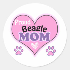 Proud Beagle Mam Ronde Sticker