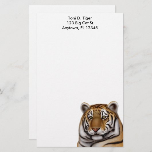 Proud Bengal Tiger Stationery Briefpapier (Voorkant / Achterkant)