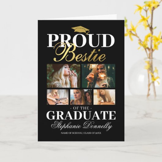 Proud Bestie van de Afstuderen Kaart (Gele Bloem)