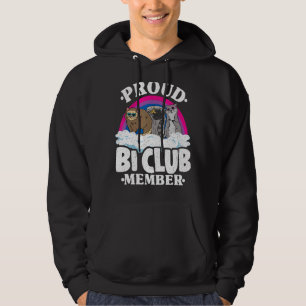Proud Bi Club Member Opossum Raccoon Bisexual Flag Hoodie